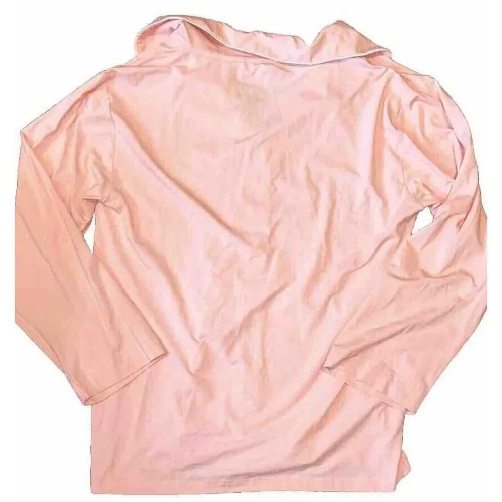 Fisher's Finery Pajama Top Button Up Pink Sz XXL PJ's Bamboo Cotton‎ Spandex